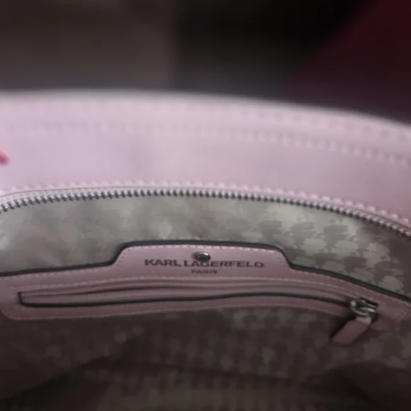 Karl Lagerfeld Gray and Pink Women's Tote Bag - Picture 5 of 5